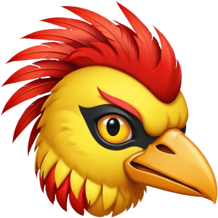 bird with piercings  and mohawk single vibrant colour  emoji