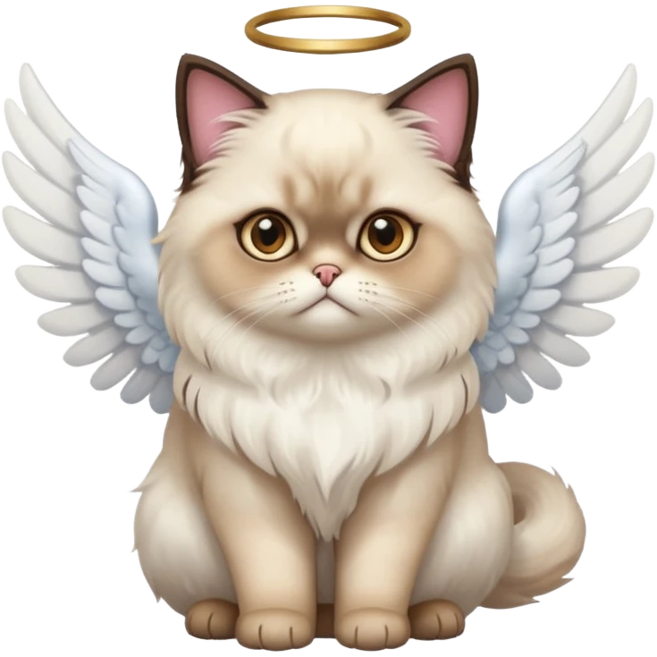 A Himalayan cat with angel wings emoji
