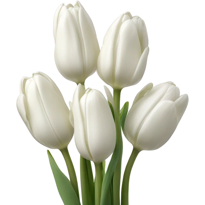 white tulip bouquet emoji