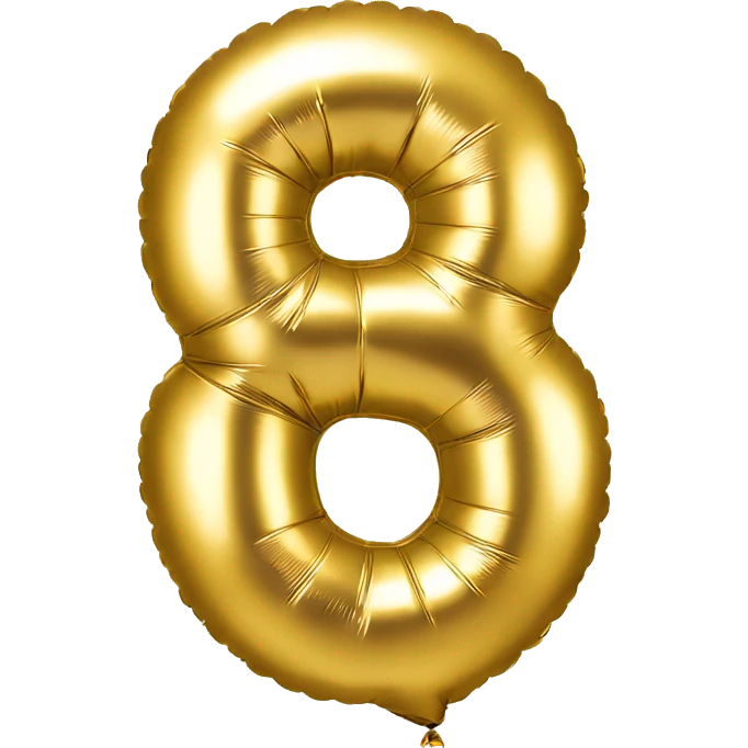 Gold balloon number 8 emoji
