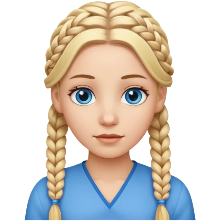 white girl with blonde braids all over her hair  emoji