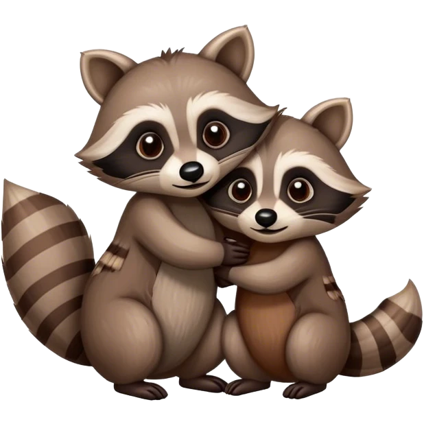 hugging raccoons  emoji