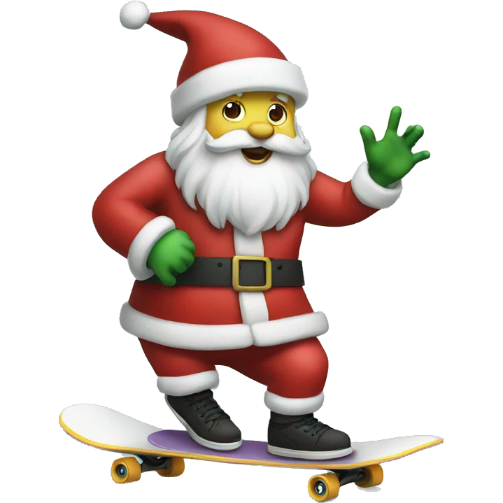 santa on a skateboard emoji