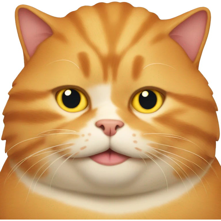 A fat ginger cat with a big feast  emoji