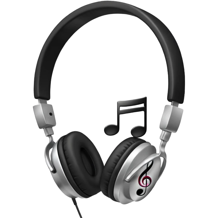 headphones with a music note emoji