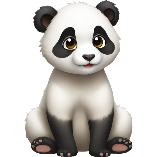 Cute panda-ferret-hybrid full body emoji