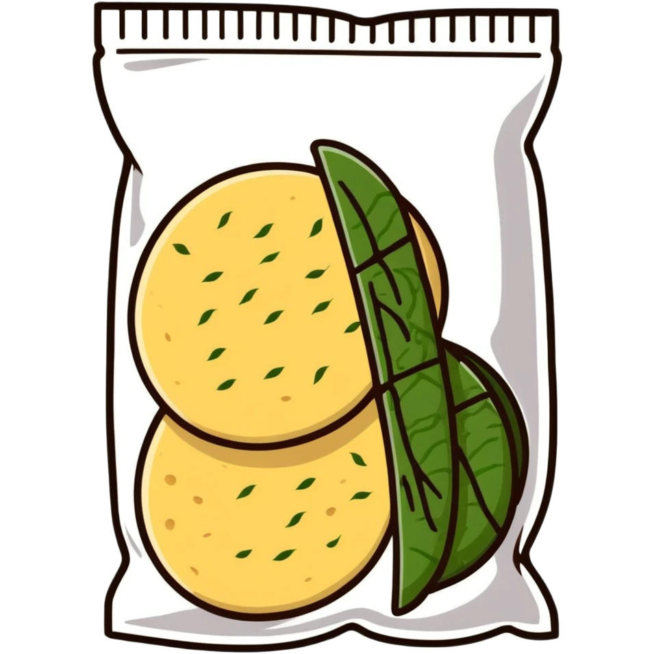 Detailed Japanese senbei rice cracker partially wrapped with crisp nori seaweed emoji