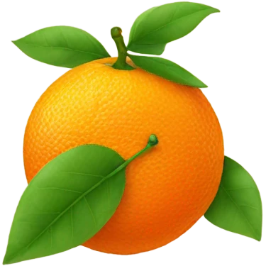 orange fruit with leaf emoji