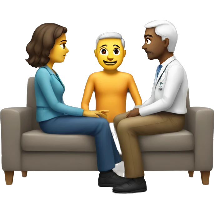psychologist listening to a patient on a sofa emoji