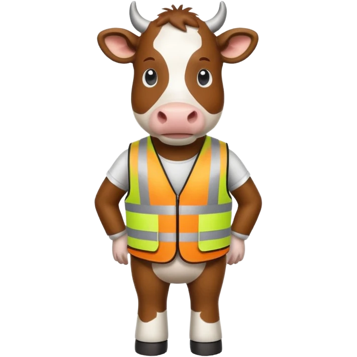 Cow in hi ves vest emoji
