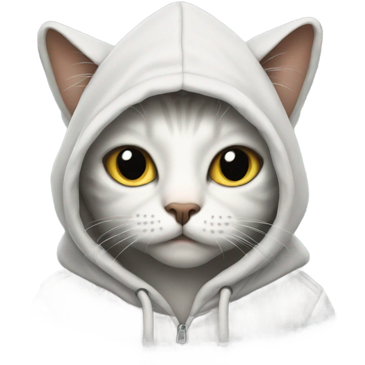 Cat wearing a hoodie emoji