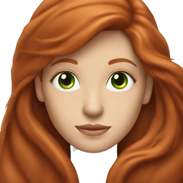 long-haired redhead woman with green eyes, horse back riding emoji