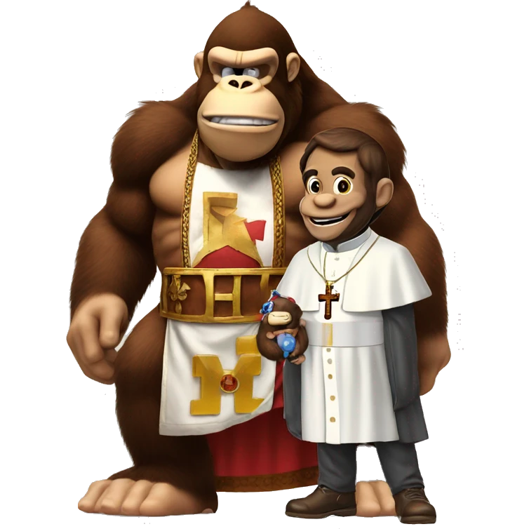 donkey kong with a pope emoji