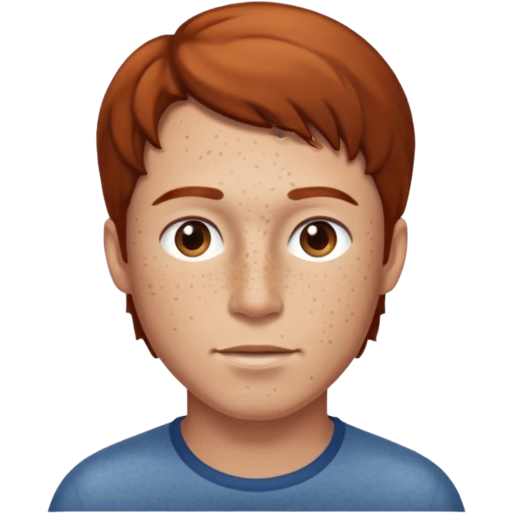 Man with freckles, light skin, brown hair emoji