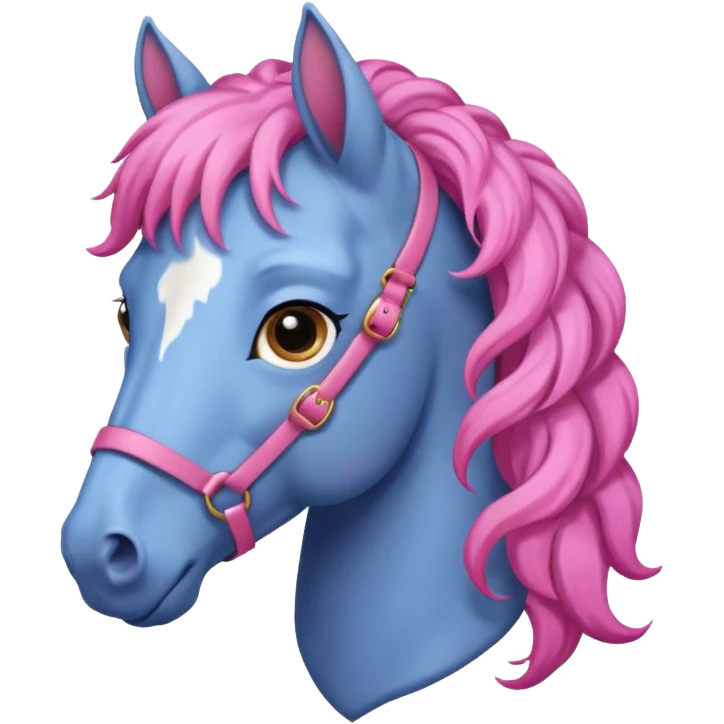  horse with curly and blue pink hair  emoji