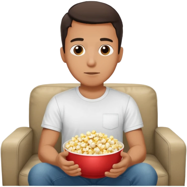 
A man sitting on a sofa in a room enjoying a movie emoji