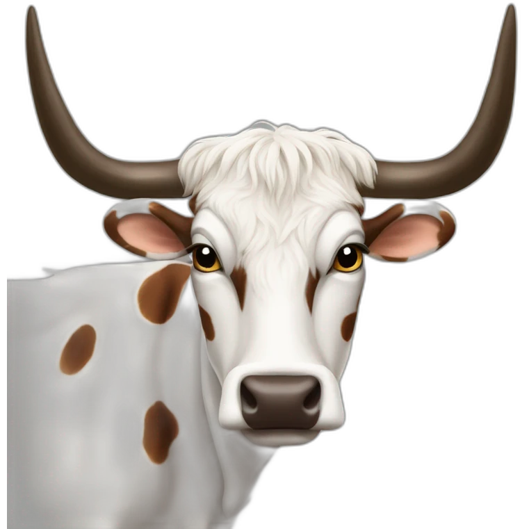 SPECKLED LONGHORN COW LONG LONG LONG HORNS emoji