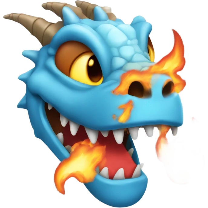 Dragon with fire and ice with braces emoji