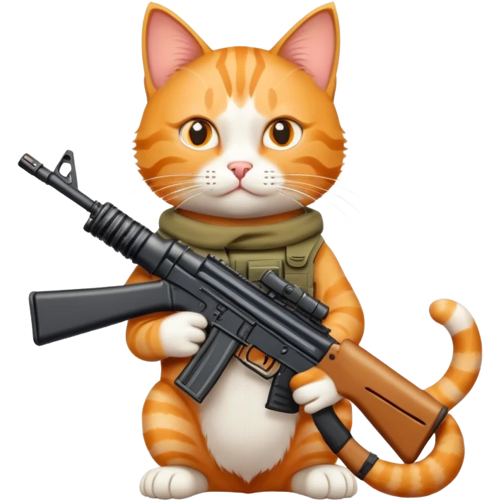 Кот с автоматом emoji