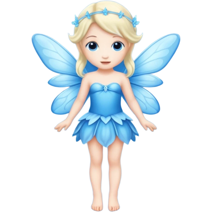 full body of little blue fairy emoji