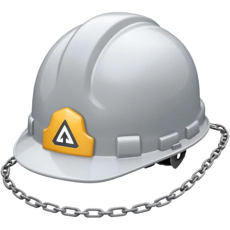 what hard hat with a grey chain logo on the front emoji