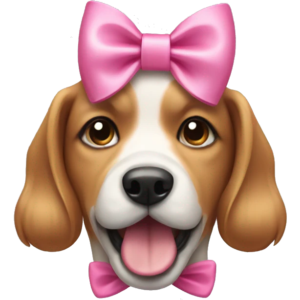 Dog with pink bow emoji