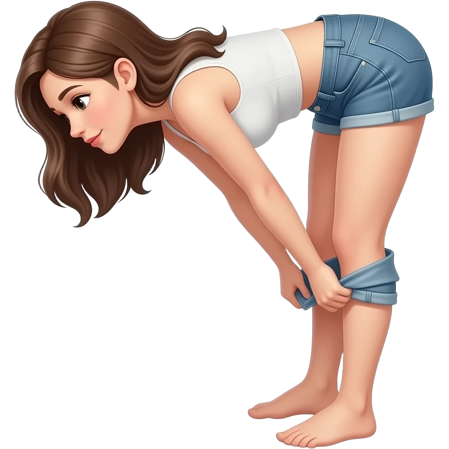 woman bent over with shorts pulled down emoji