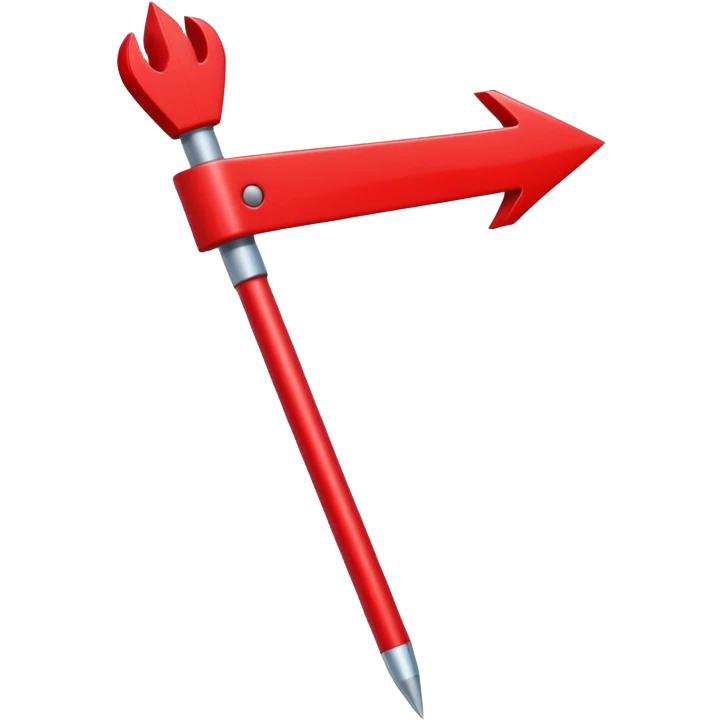 Une flèche de direction rouge qui pointe vers le haut à 90 degrée emoji