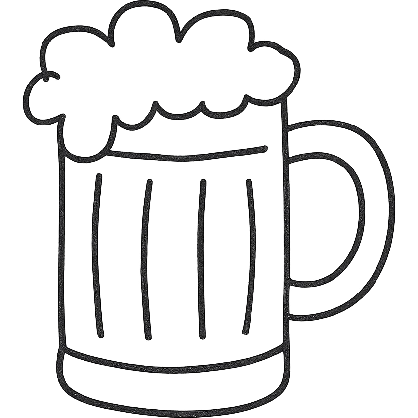 beer mug hand drawn icon emoji