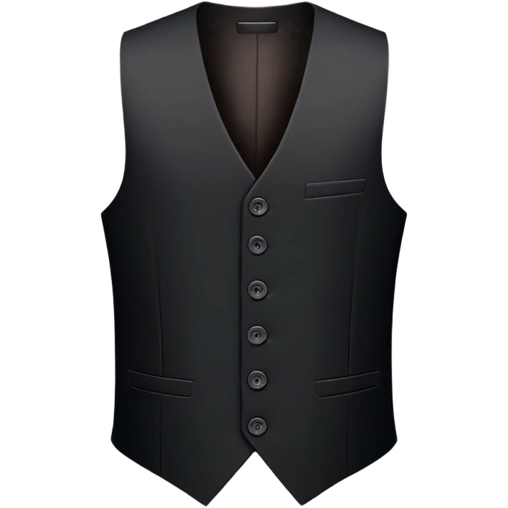 just a black women's vest garment with 3 buttons, no background, no model, only the clothing item emoji
