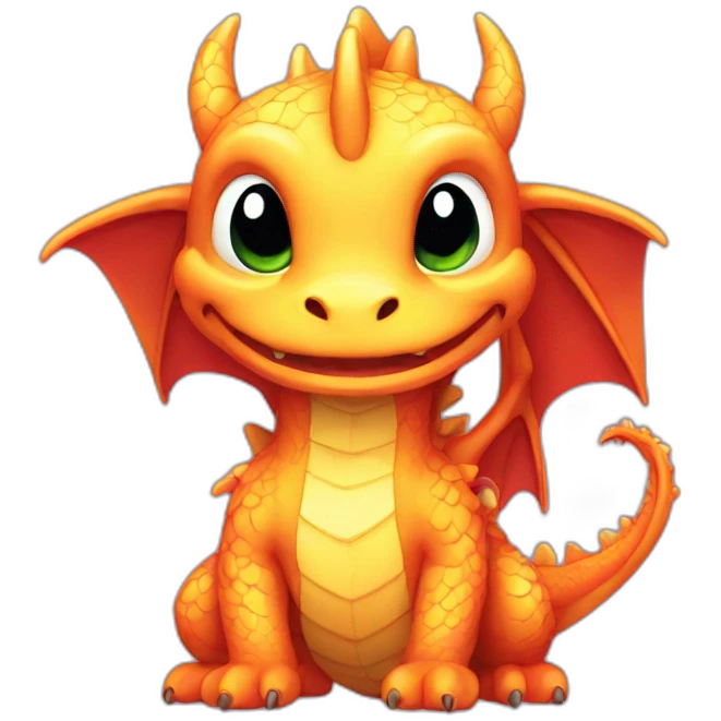 dragon cute pixel style emoji
