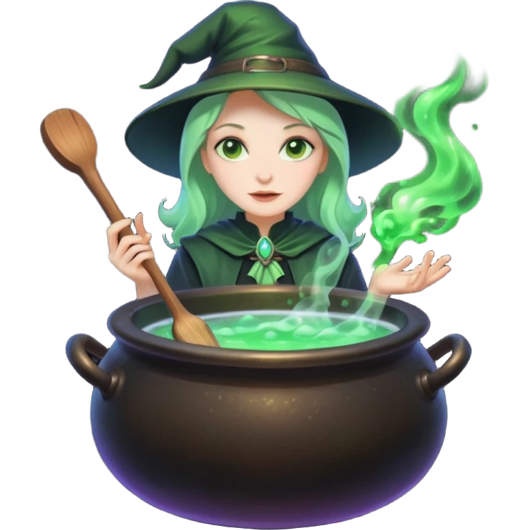 green witch cooking potion emoji