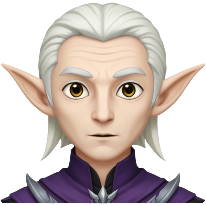 dark elf man, white hair emoji