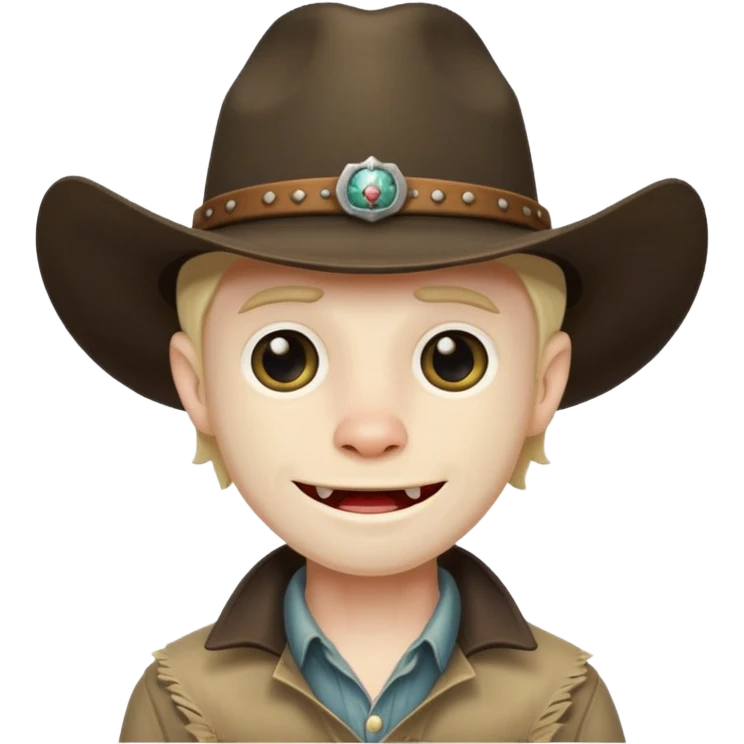 toothless hillbilly dogman wearing a stetson emoji