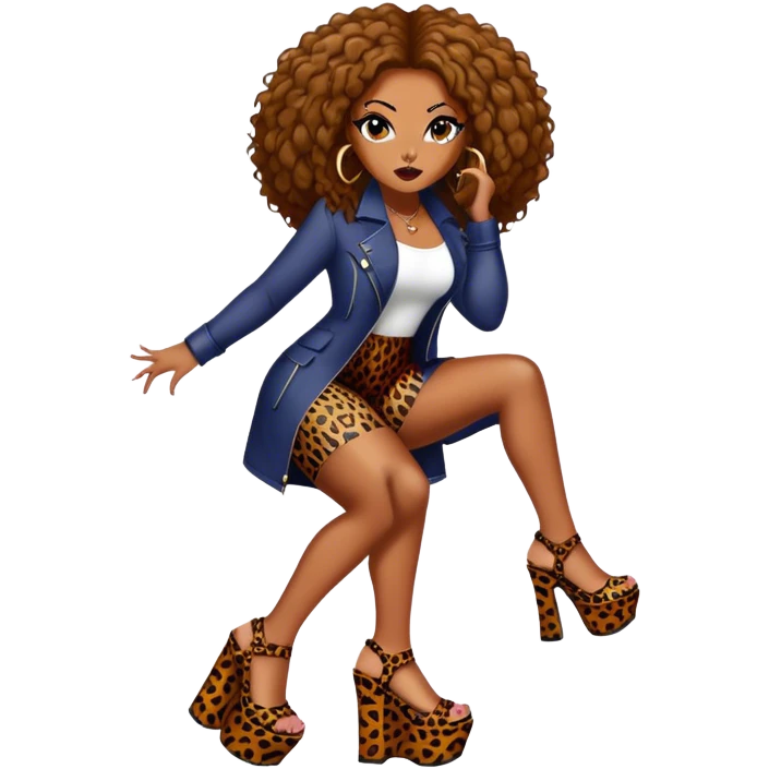 Scary spice, Leopard print platform shoes emoji