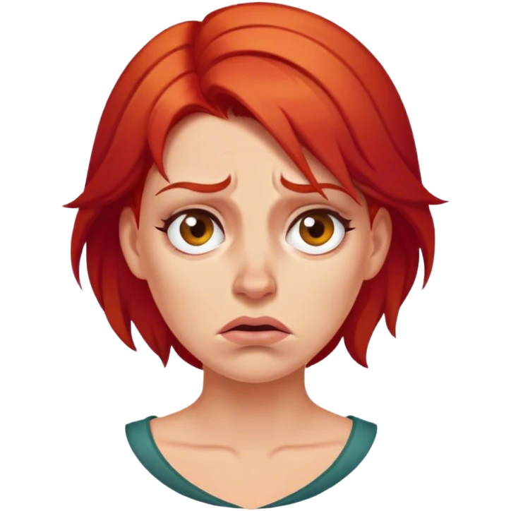 🤨+😠+👩🏼‍🦰 less angry more disgusted  emoji