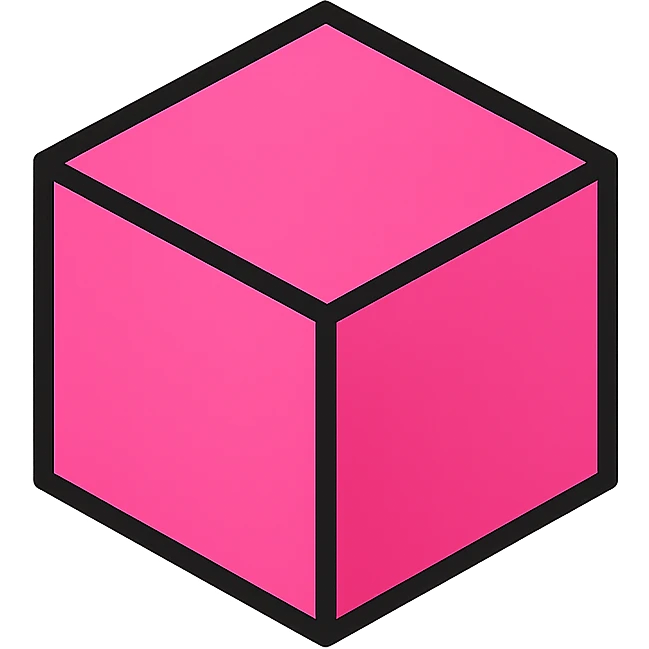 pink block, simple, iconic, clear shape emoji
