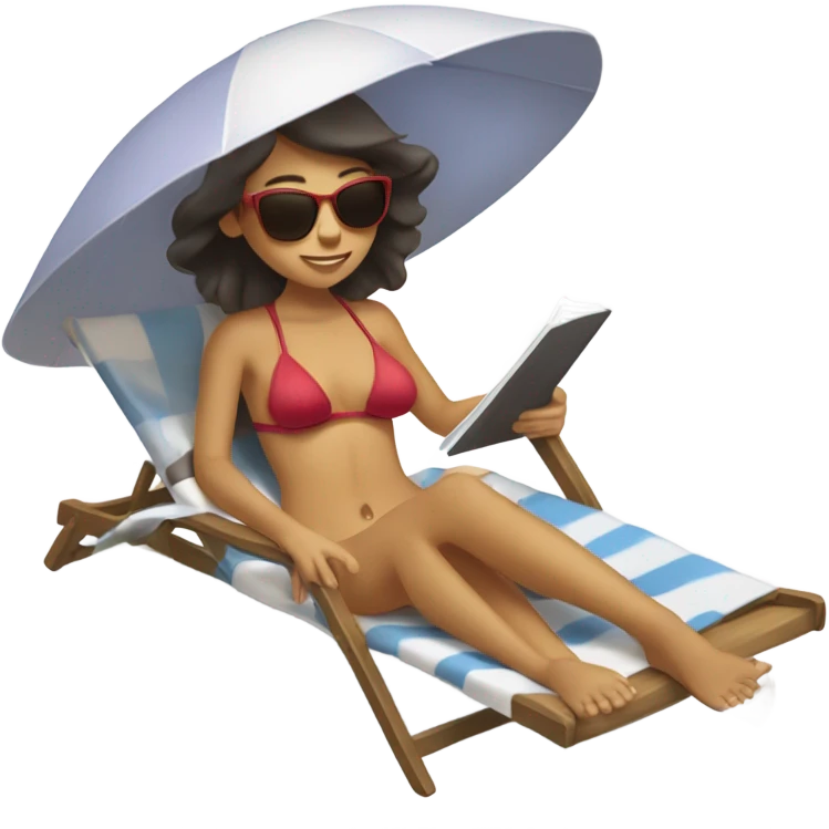 tanning girls in the beach emoji