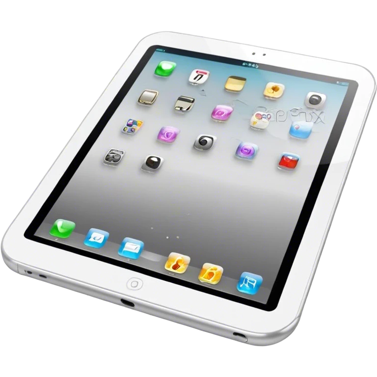 Şık bir dokunmatik ekrana sahip modern bir tablet emoji