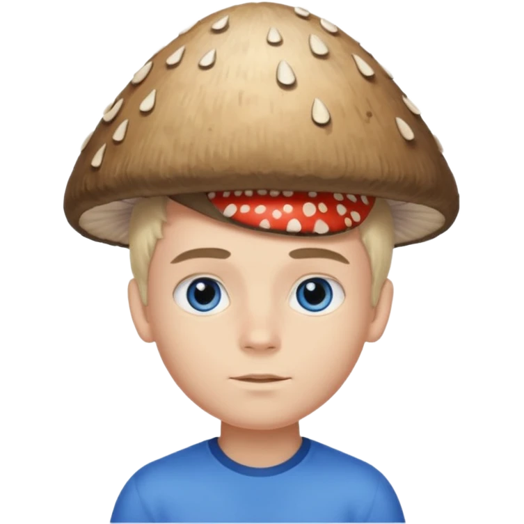 make a white American boy with blue eyes long eyelashes huge huge head in the shape of a triangle and mushroom hair a bit of a unibrow wanna be fluffy hair but is straight and tiny Bodie emoji