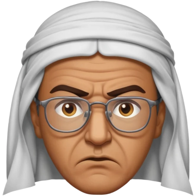 Árabe enojado con lentes.belico emoji