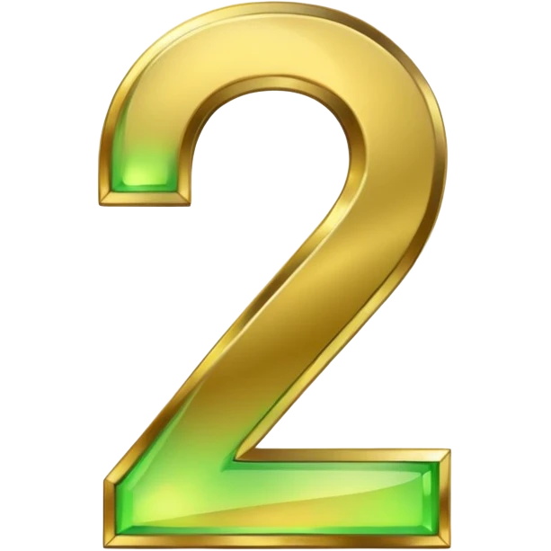 number 7 in golden and green shadows emoji