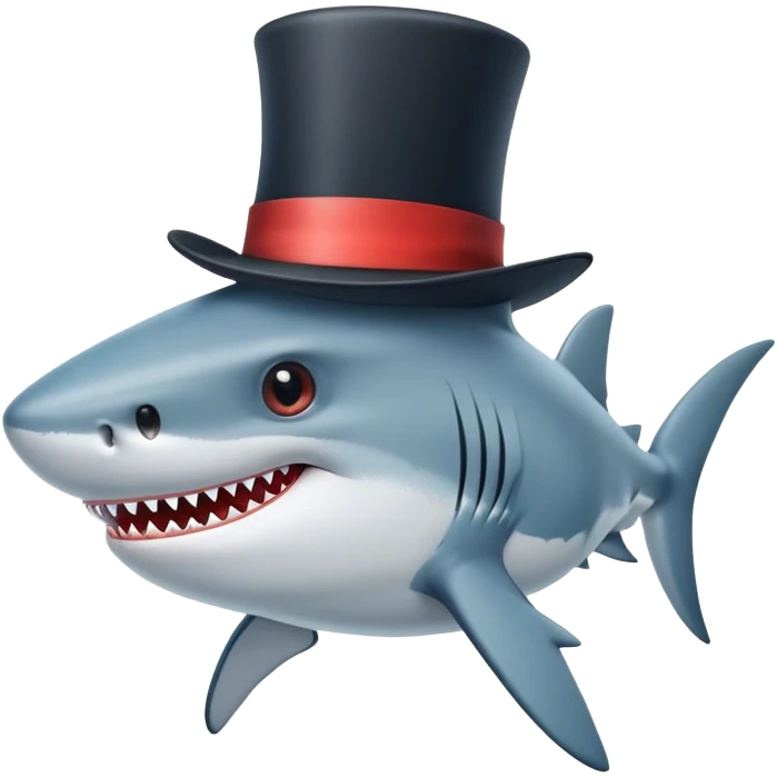 Shark with a top hat emoji