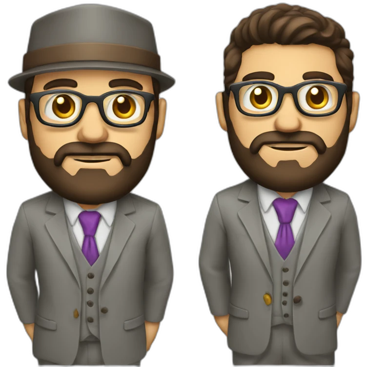 vendedor con barba y lentes con traje y el pulgar arriba emoji