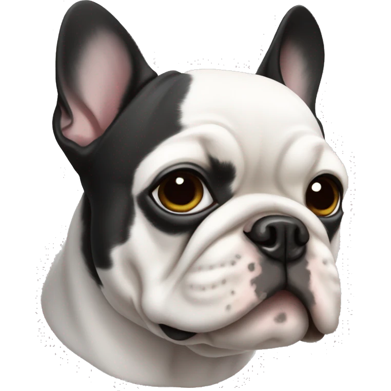 black and white french bulldog emoji