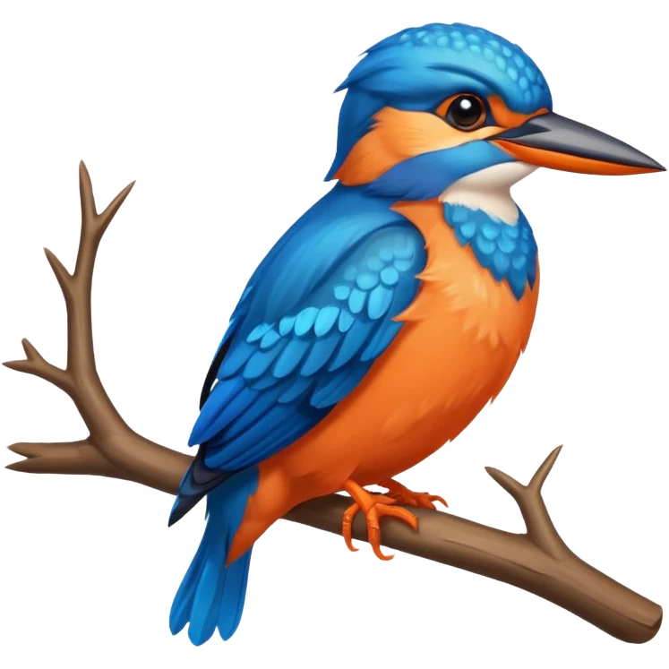 kingfisher bird perched on a branch emoji