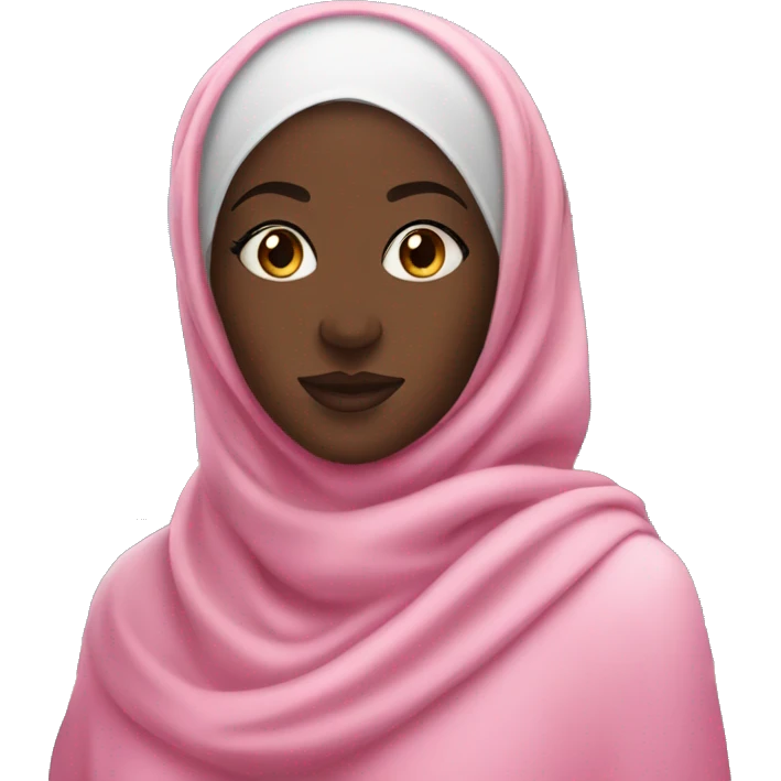 Woman in pink hijab on a cruise ship dark skin emoji