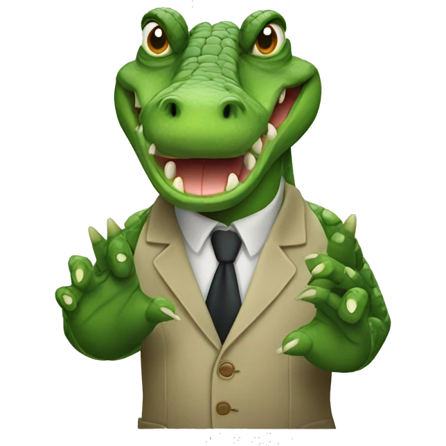 Crocodile with 10 fingers emoji