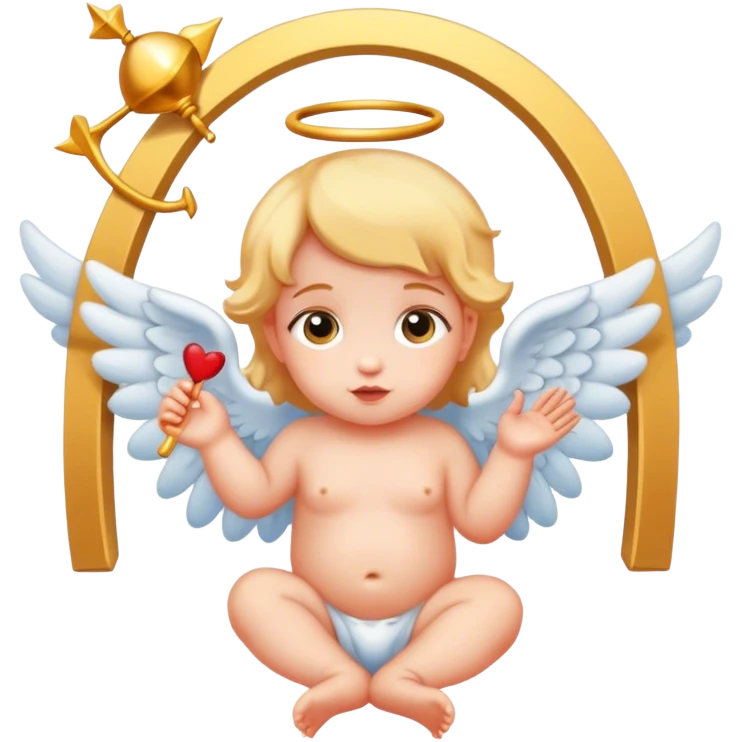 Un bébé ange avec un arc comme cupidon  emoji