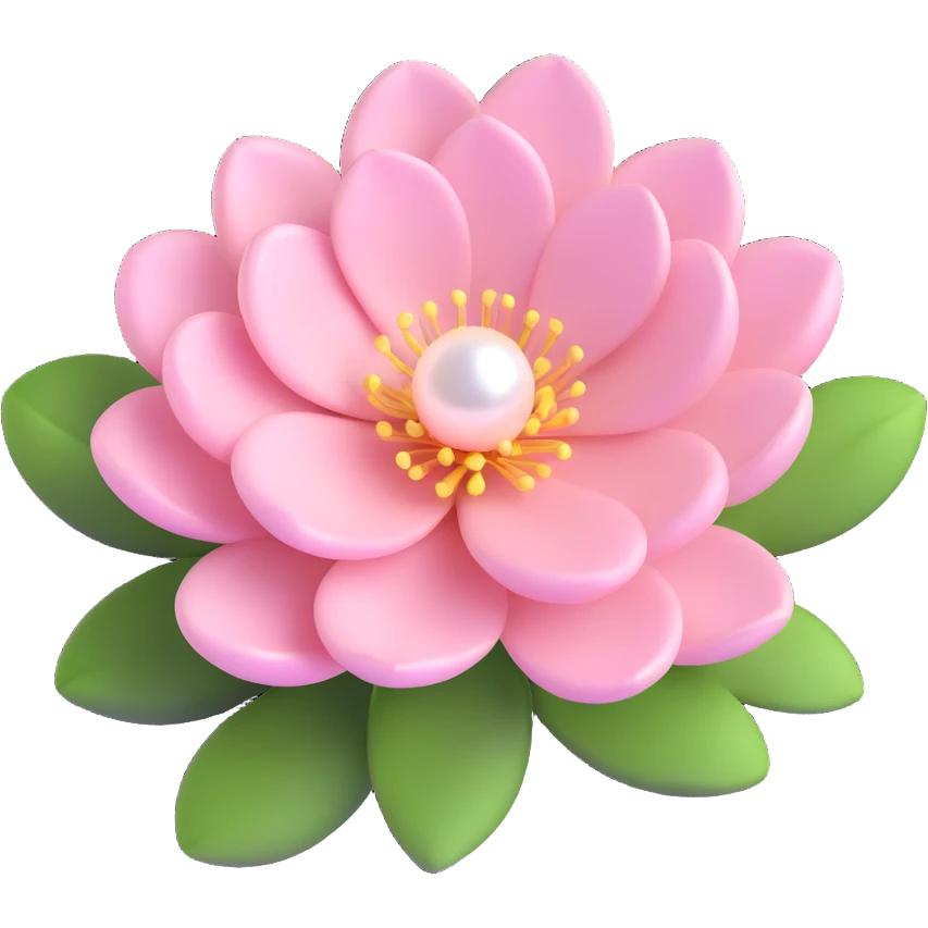 Pearl light pink flower emoji